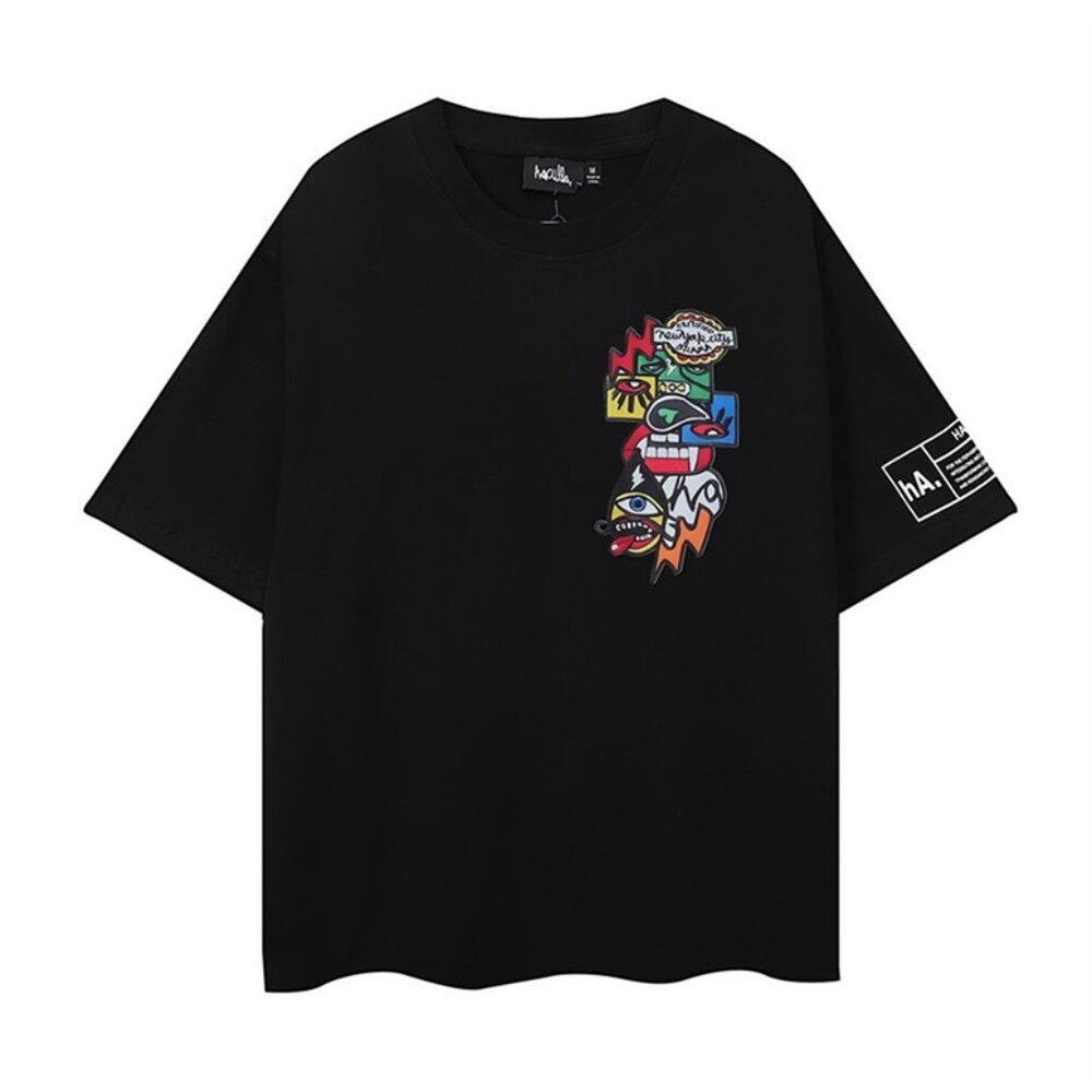 Haculla Black Short Sleeved T Shirt With Cartoon Print